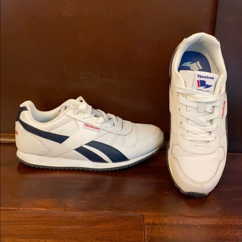 Reebok white with navy